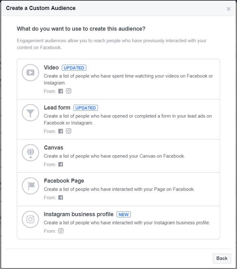 Instagram 3 nouvelles options de retargeting SEA