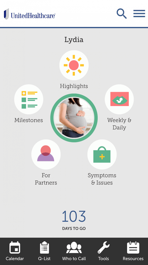 App maternité UHC Healthy Pregnancy - e santé