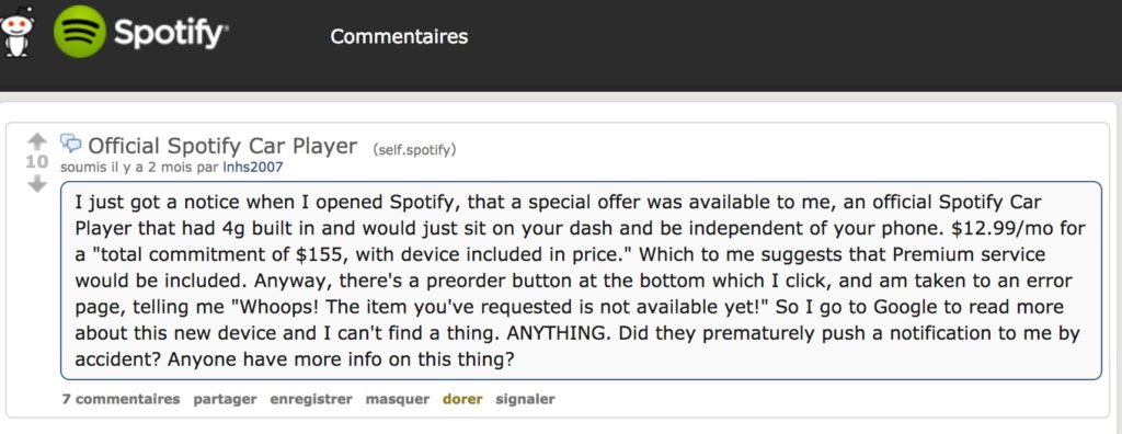 Enceinte connectée Spotify redit