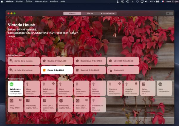 app maison homekit sur mac avec Mojave