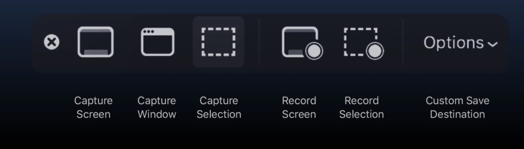 macOS mojave apple capture écran ou vidéo