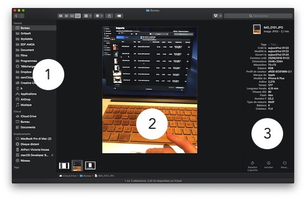mojave nouvel affichage finder