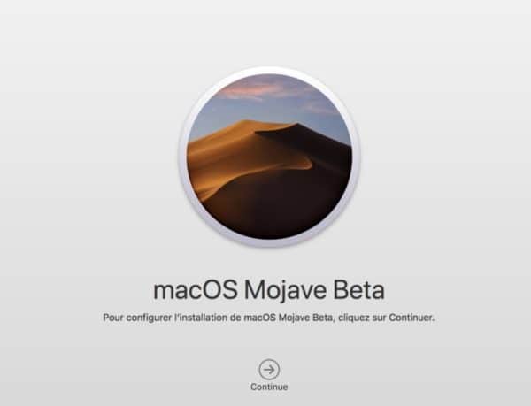 Télécharger et installer macOS Mojave bêta 10.14 configurer
