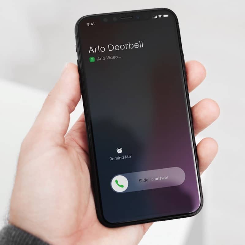 Arlo audio doorbell sonnette carillon alerte sur smartphone