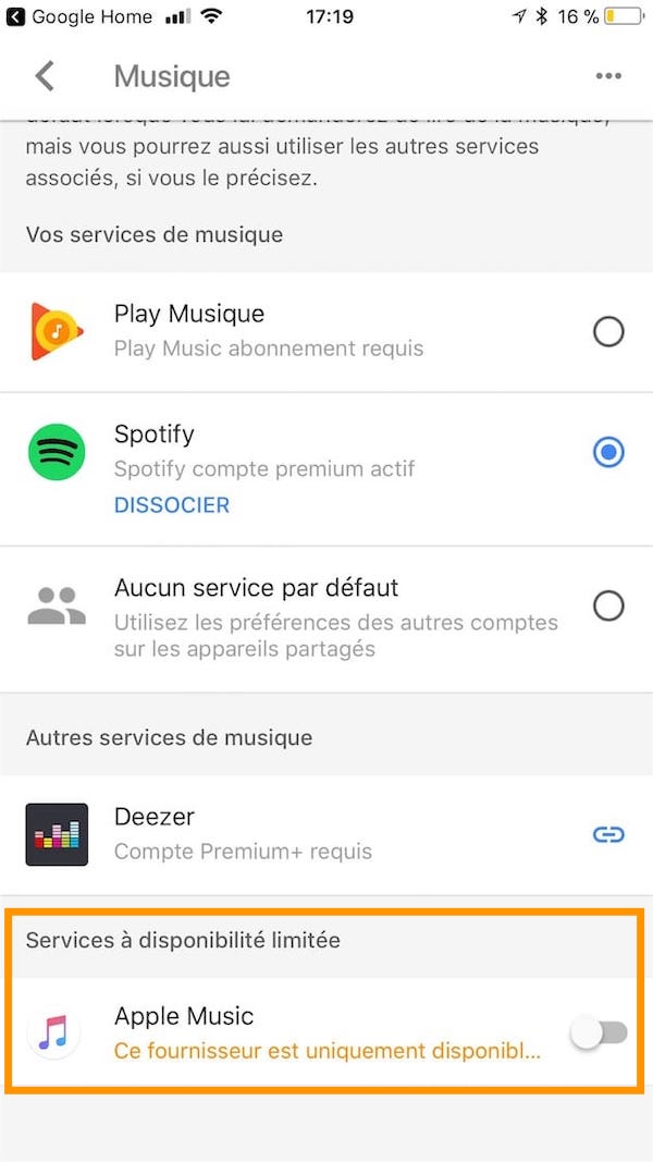 Comment écouter de la musique sur Google Home choix