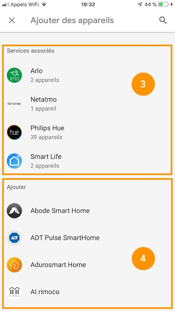 app google home liste appareil compatible