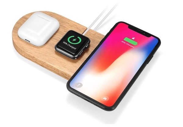 chargeur iPhone QI bois apple watch AirPods