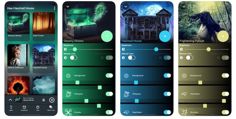 éclairage Halloween app hue haunted house