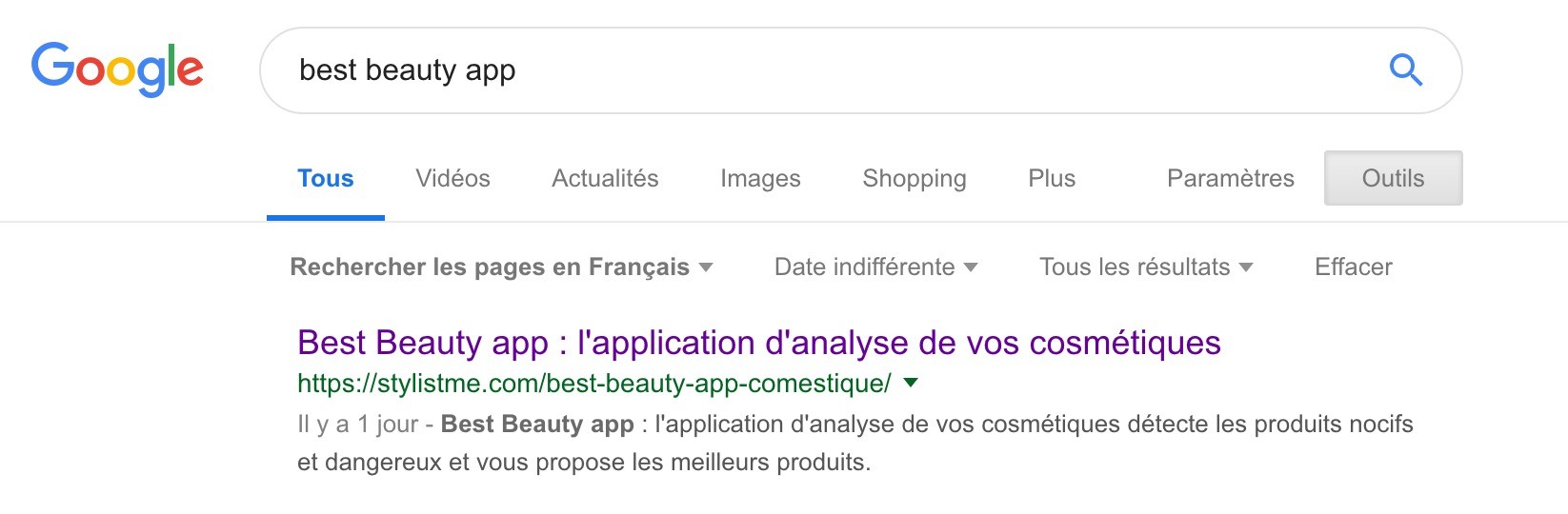 Beast beauty app reference naturel SEO 1ere position