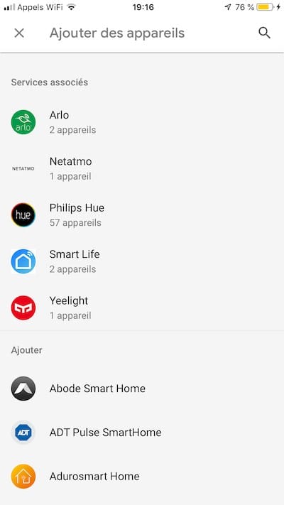 liste toutes les applications compatibles Google Home