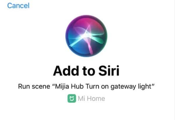 Mi home siri raccourcis