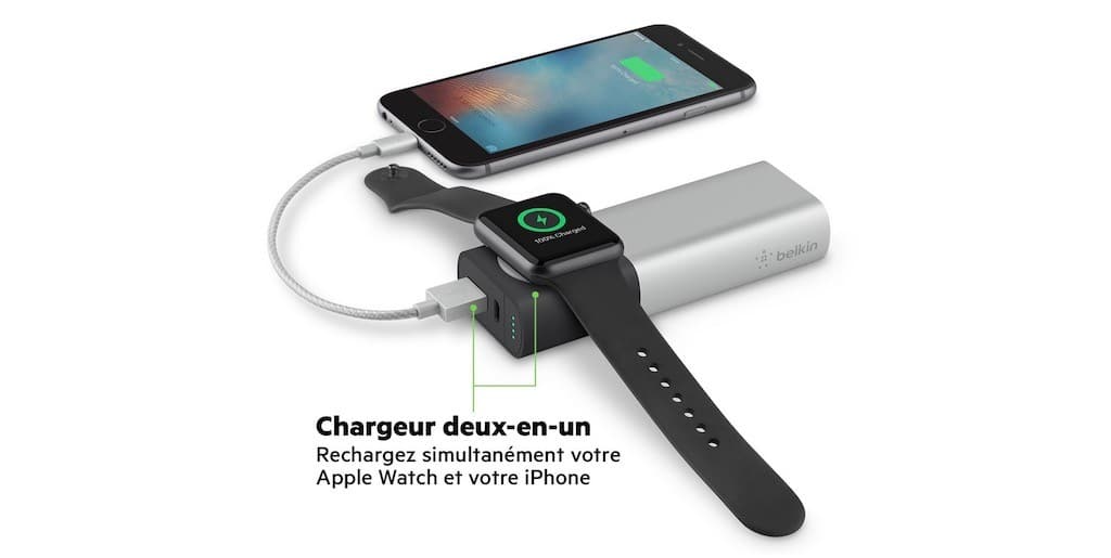 Chargeur batterie sans fil pour Apple Watch et iPhone Belkin