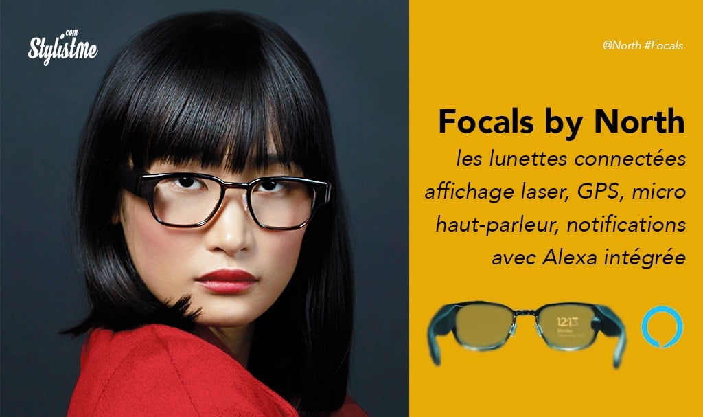 Focals North les meilleures lunettes connectées affichage laser et Alexa