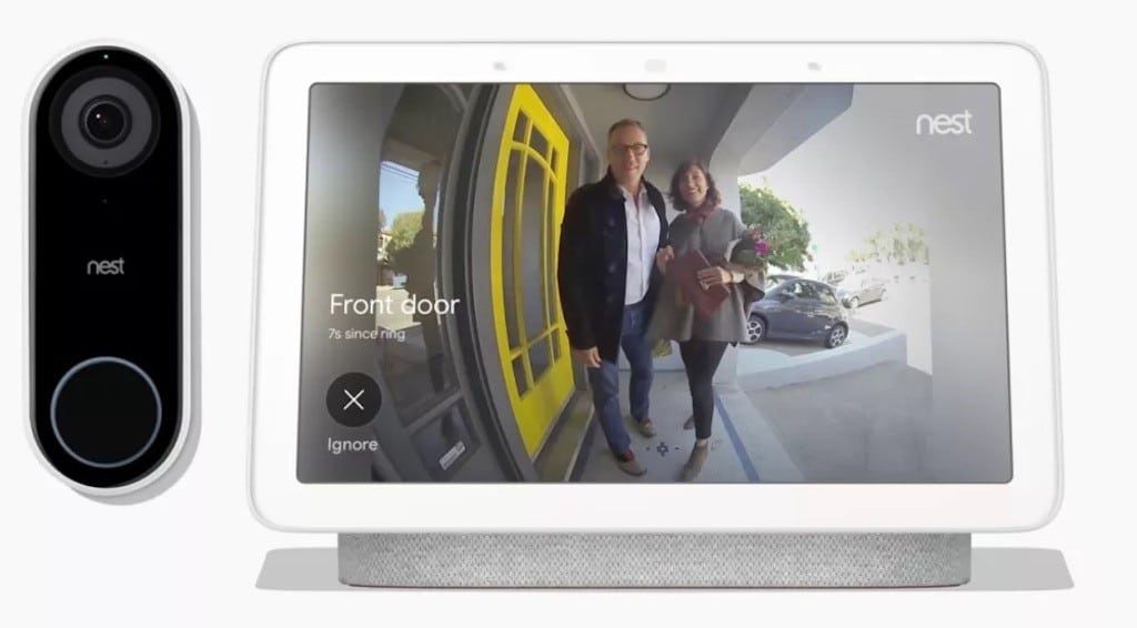 Nest Hello affiche sur Nest Hub