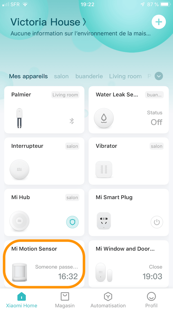 mi motion sensor app Xiaomi Home