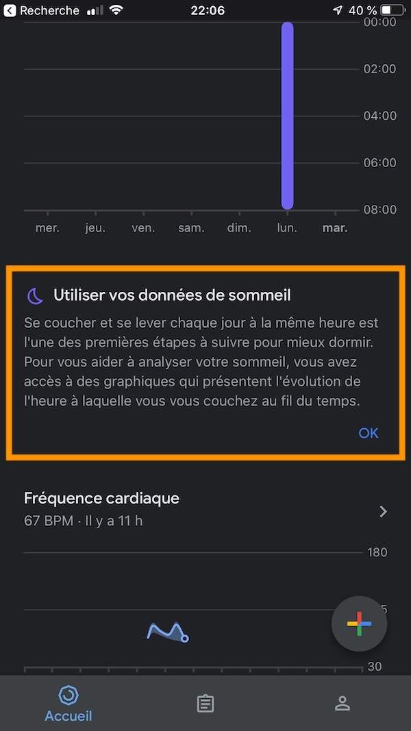 suivi sommeil google fit