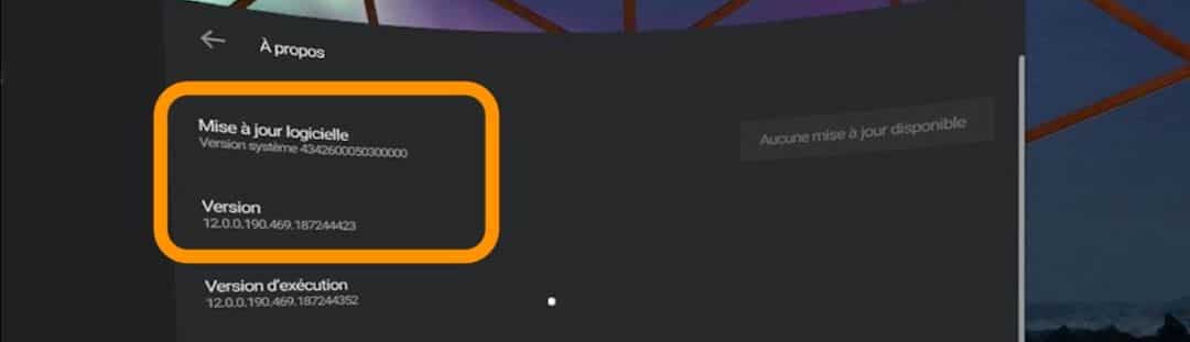 Oculus Quest mise a jour logicielle V 12