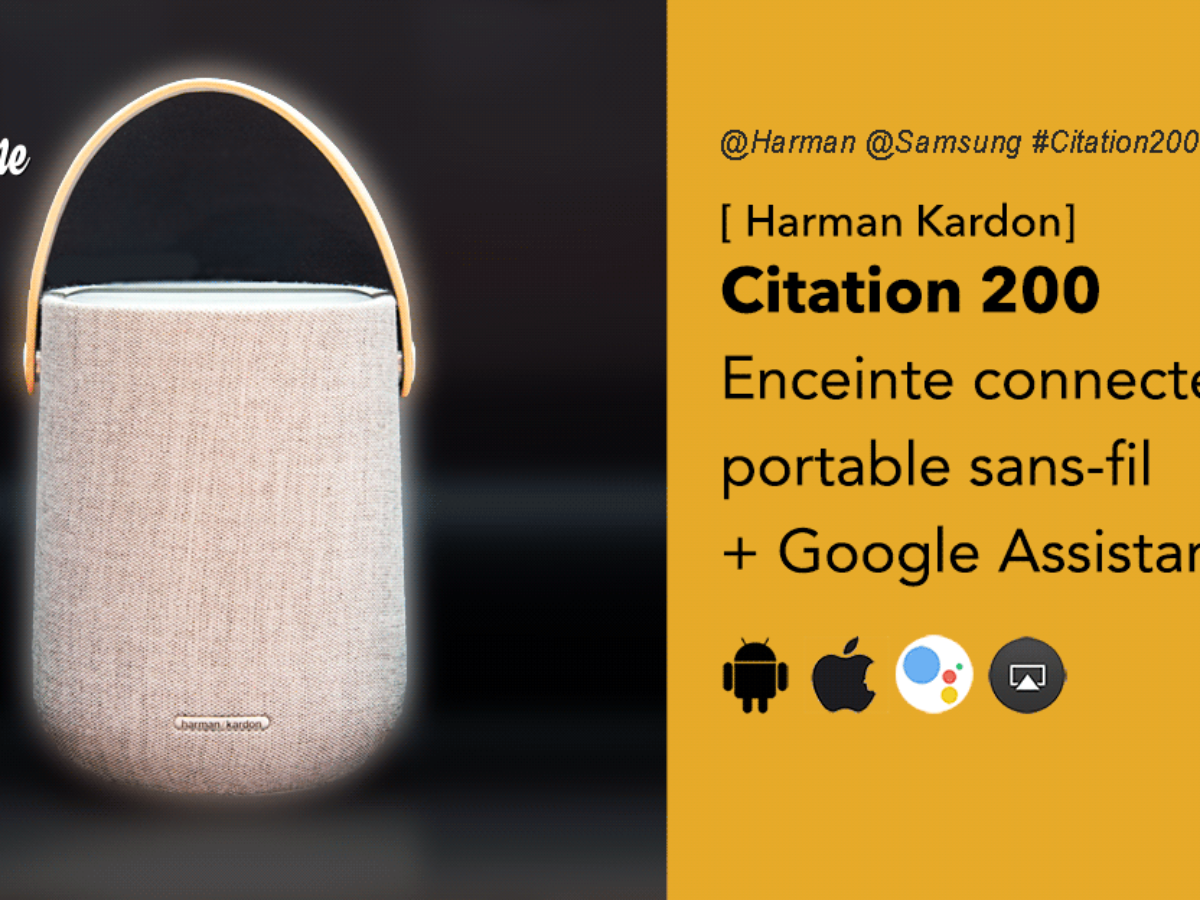 Citation 0 Harman Kardon Enceinte Portable Sans Fil Google Assistant