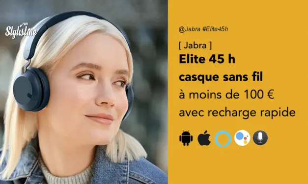 Jabra Elite 45h casque Bluetooth recharge rapide à moins de 100 €