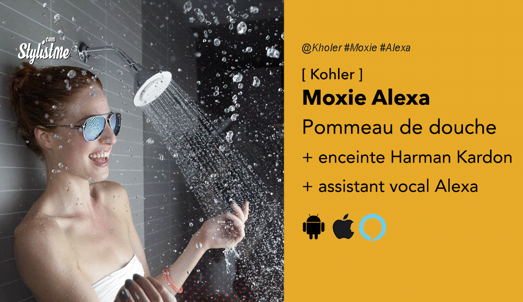 Kohler Moxie écouter la musique sous la douche : Harman Kardon + Alexa