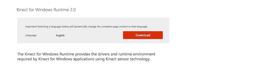 Driver Kinect Windows 10 suivi corps entier casque VR