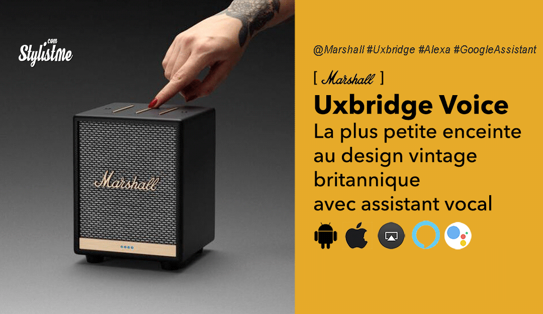 Marshall Uxbridge Voice la mini enceinte Alexa ou Google Assistant
