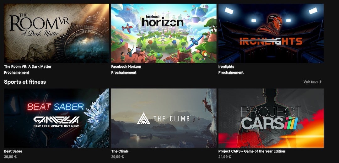 Meilleurs jeux Rift S