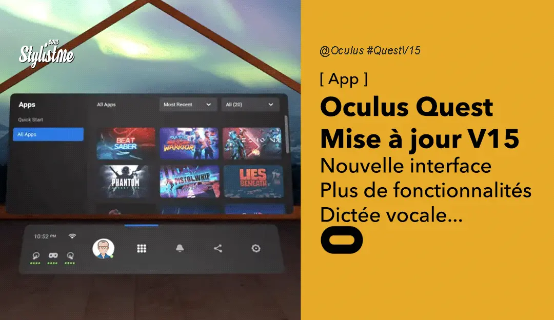 Oculus Quest mise à jour V15