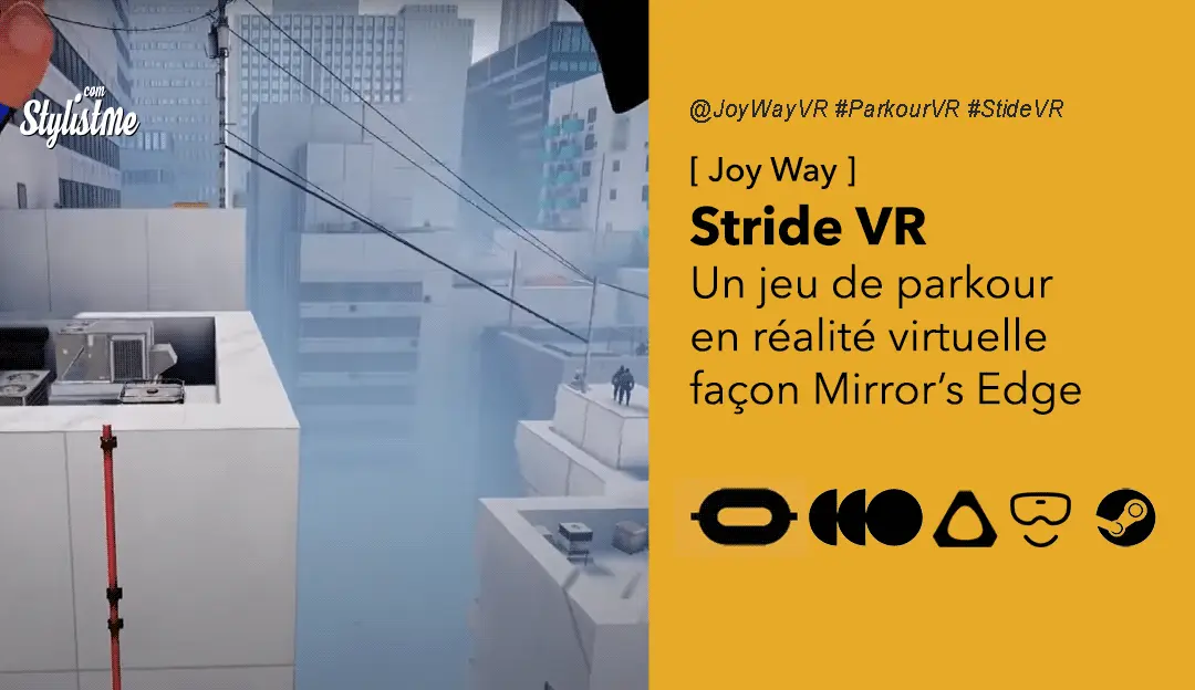 Stride VR avis prix date test jeu parkour réalité virtuelle