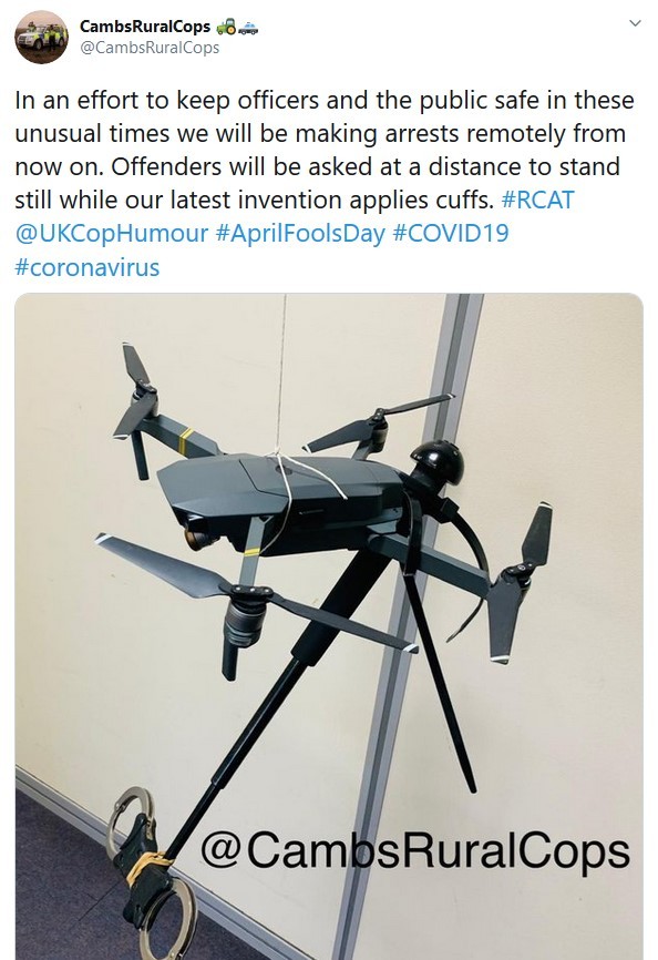Drone policier surveillance coronavirus 1er avril 2020