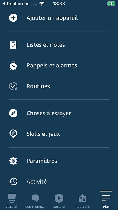 Application Alexa bouton Plus