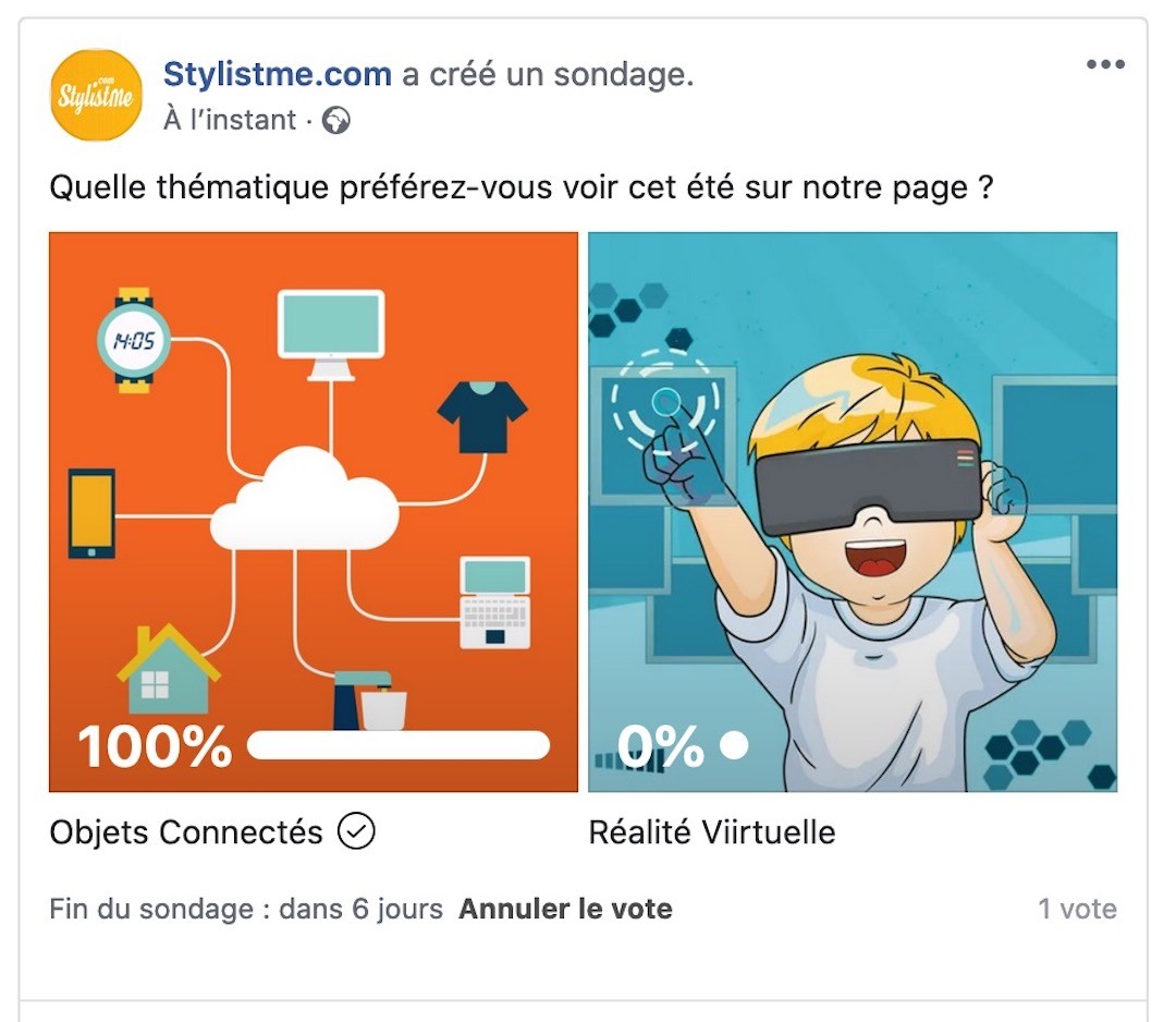 Comment faire un sondage Facebook