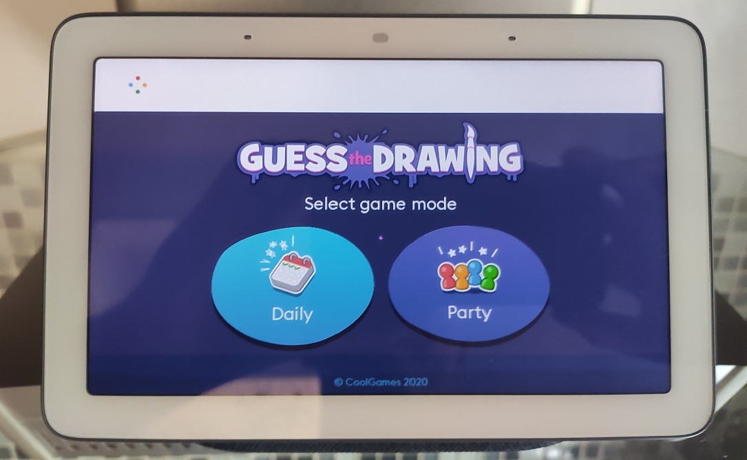 Google Nest jeu écran Guess the Drawing