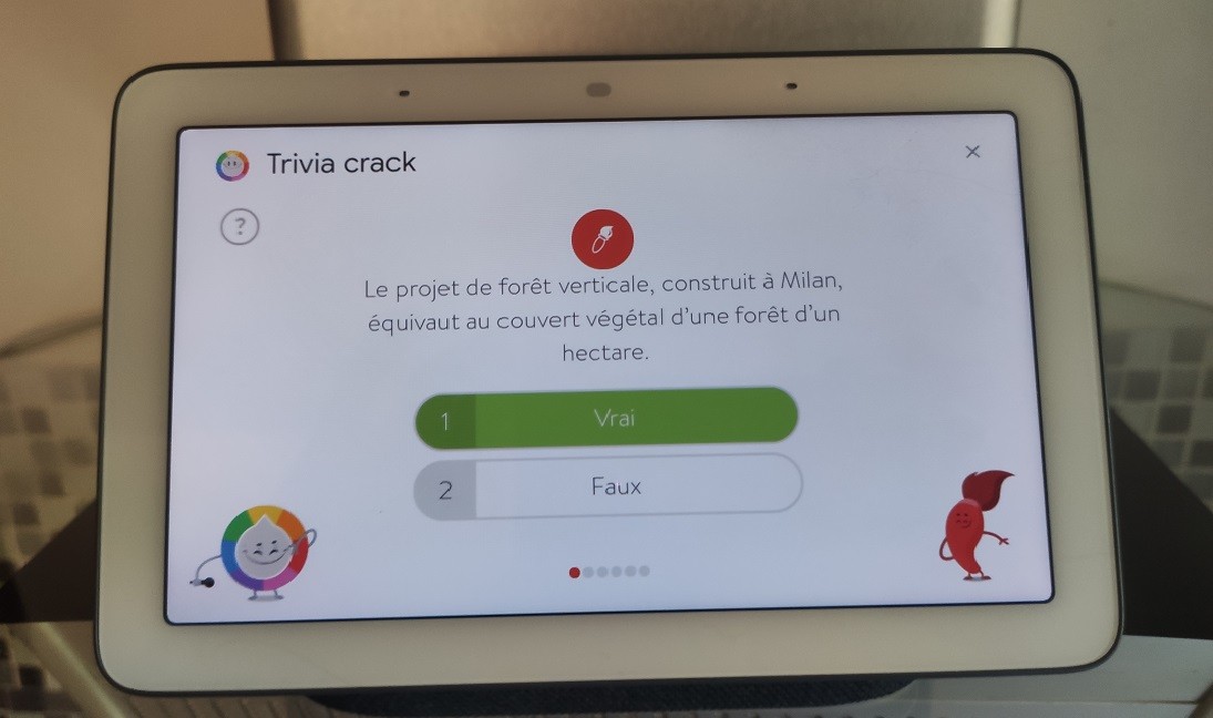 Jeu français écran Google Nest Trivia Crack