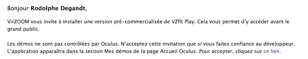 invitation test gratuit VZFit