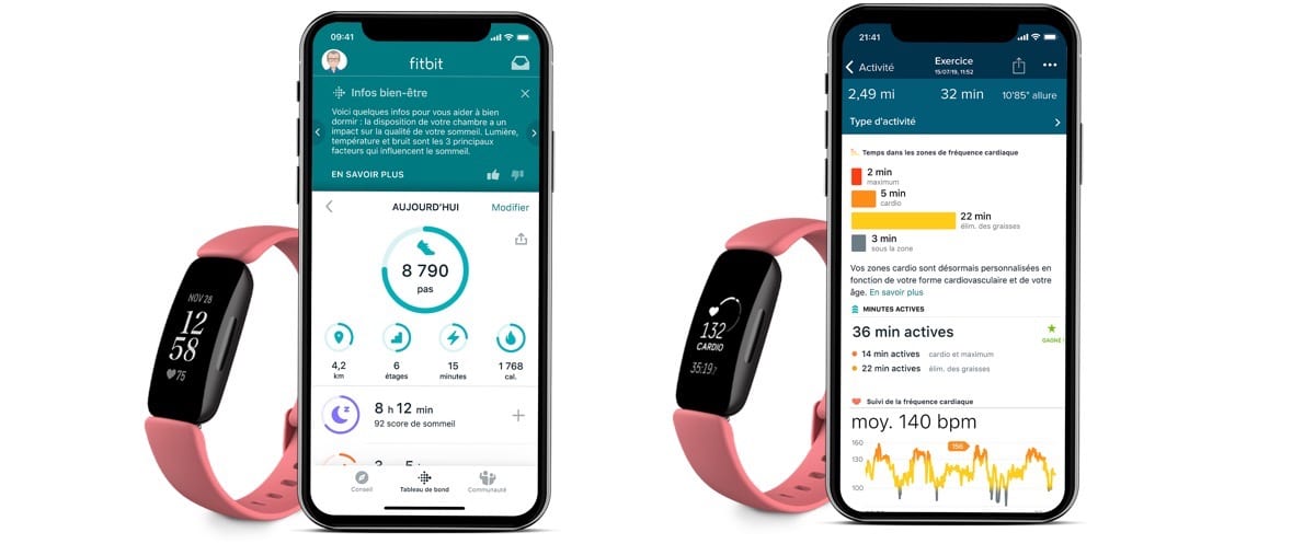 Fitbit Inspire 2 suivi santé sport activité