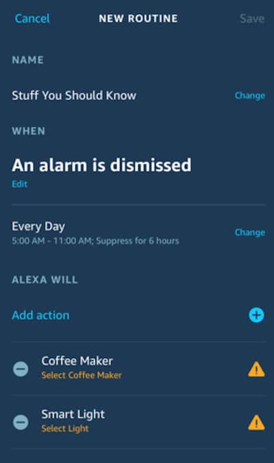 adapter routine Alexa partagée