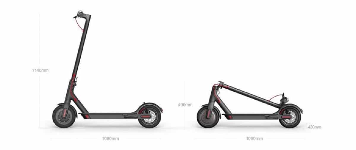 Xiaomi M365 dimensions trottinette electrique