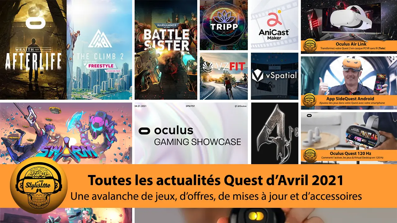 Actualités Quest avril 2021 sorties jeux, accessoires et annonces