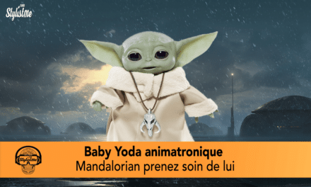 Baby Yoda animatronique comme Mandalorian protéger l’enfant