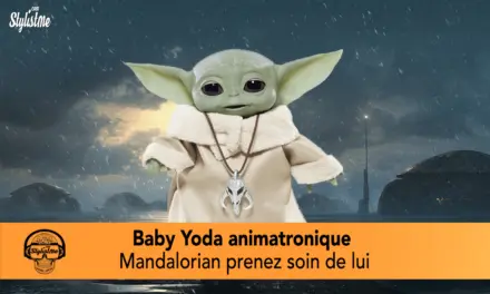 Baby Yoda animatronique comme Mandalorian protéger l’enfant