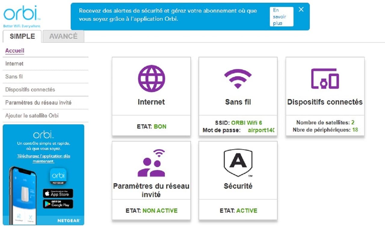 Orbi interface Web comment se connecter