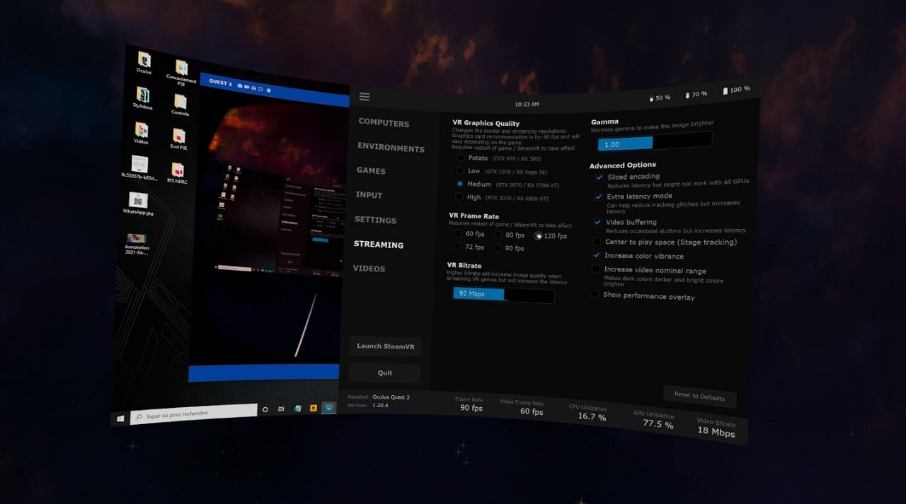 Virtual Desktop 120 Hz
