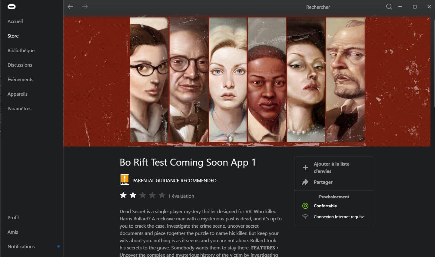 Nouvelles Apps Oculus App PC