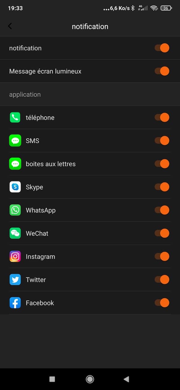 Notifications Mibro Color
