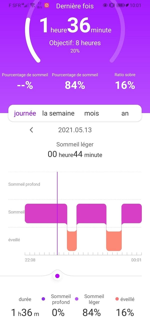 Suivi sommeil Mibro Color