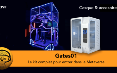 Gates01 le kit casque VR, tapis omnidirectionnel et veste haptique