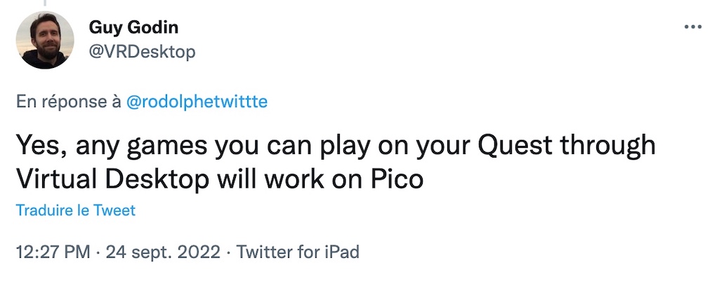 jeux Quest sur Pico Virtual Desktop