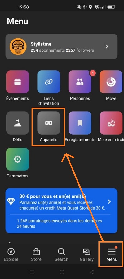 Appareils App Meta Quest