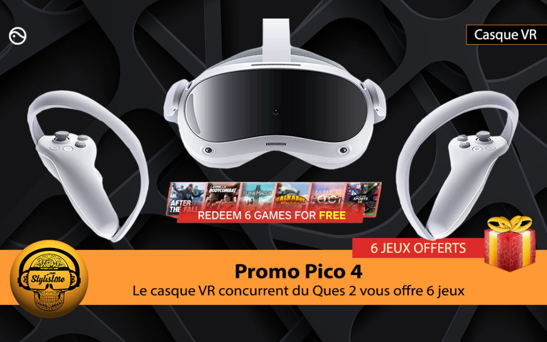 Pico 4 promo du casque VR pour Noël 2022 avec 6 jeux VR offerts